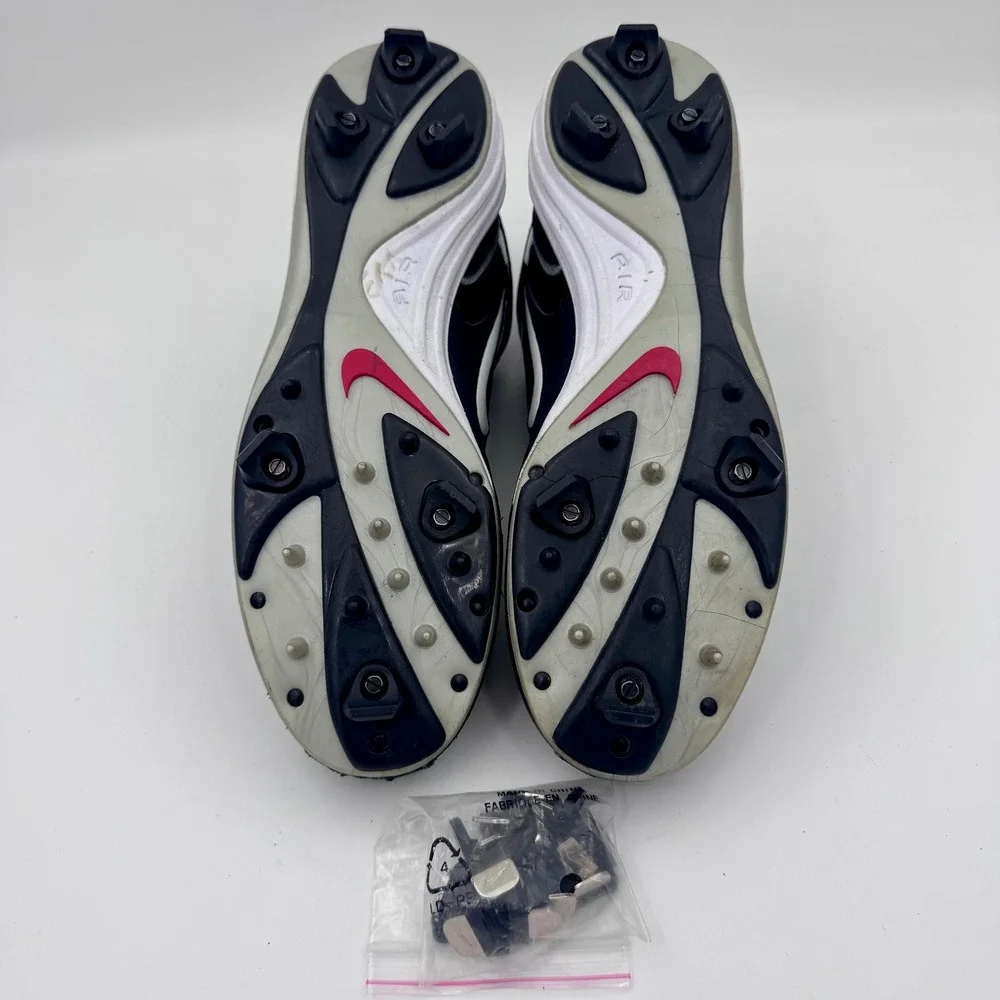 Nike Air Strobe Baseball Cleats Mens 11.5 Black White Red Spikes 313203-011 2006